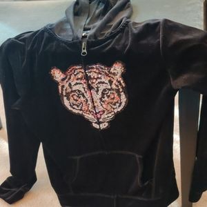 Black velour full zip goodie L (10/12)